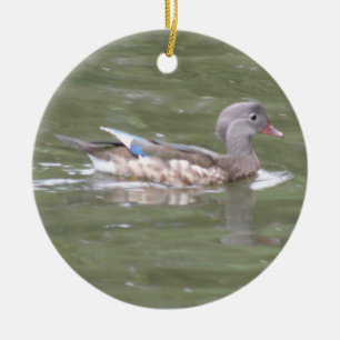 Duck on the Lake Custom Birthday Ceramic Tree Decoration