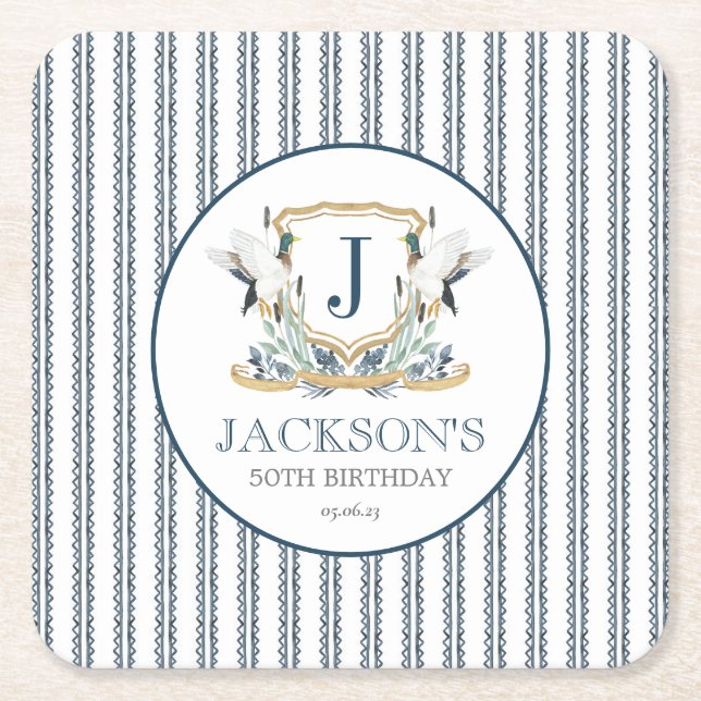 duck paper coaster, mallard napkins, paper coaste square paper coaster (Front)
