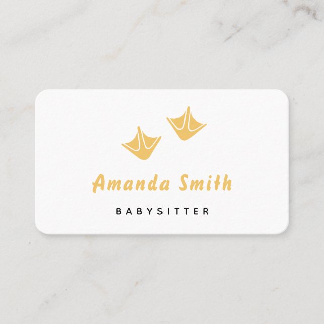 Duck paw Babysitter Minimal Business Card (Front)