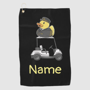 Duck Pilot Aviation Industry with golf cart  Golf Towel