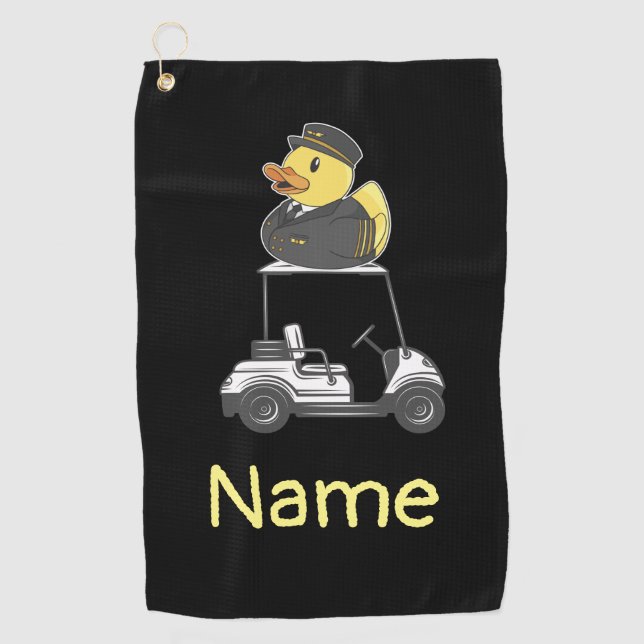 Duck Pilot Aviation Industry with golf cart  Golf Towel (Front)