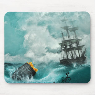 duck pirate ship funny silly ocean  mouse mat