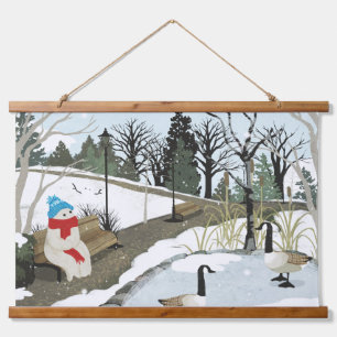 Duck Pond - Winter Hanging Tapestry