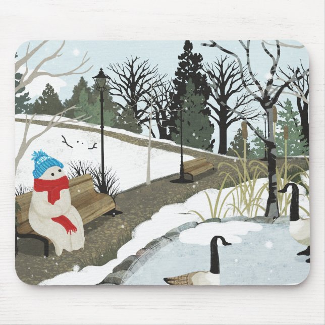 Duck Pond - Winter Mouse Mat (Front)