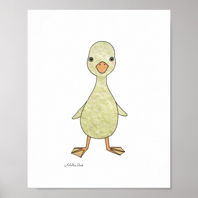 Duck Poster Cute Farm Baby Animal Bird Art Print (Front)