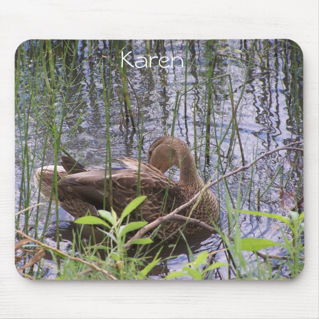Duck Preening in the Reeds Mouse Mat (Front)