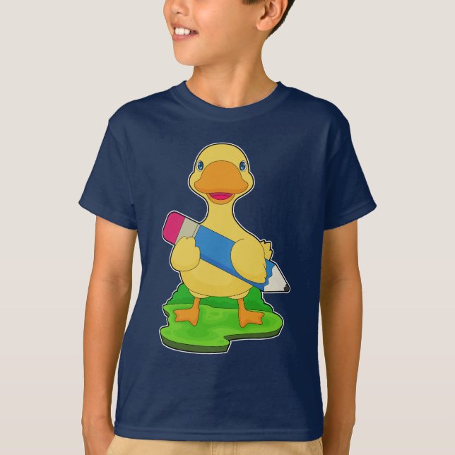 Duck Pupil Pencil School T-Shirt (Front)