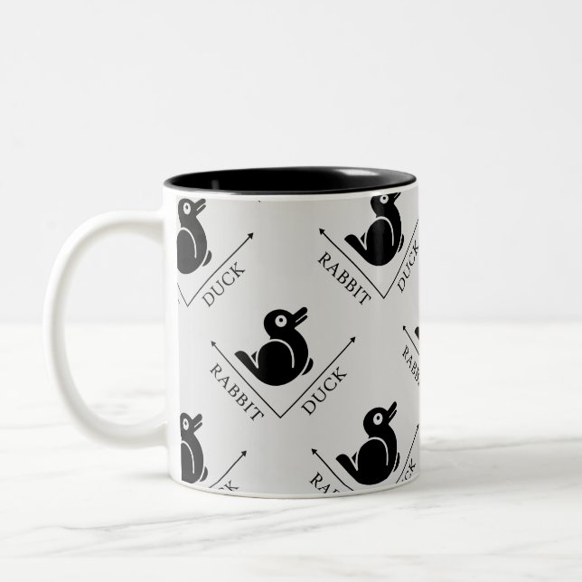 Duck Rabbit Illusion Two-Tone Coffee Mug (Left)