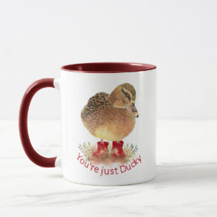 Duck Red Rubber Boots You're just Ducky Mug
