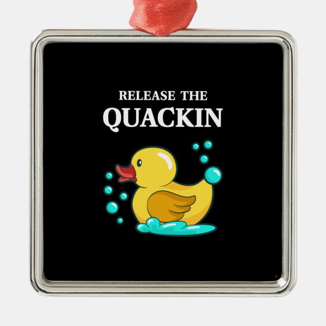Duck - Release The Quackin Metal Tree Decoration (Front)