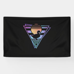 Duck Retro 80s EDM Synthwave Gift T-Shirt Banner