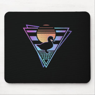 Duck Retro 80s EDM Synthwave Gift T-Shirt Mouse Mat