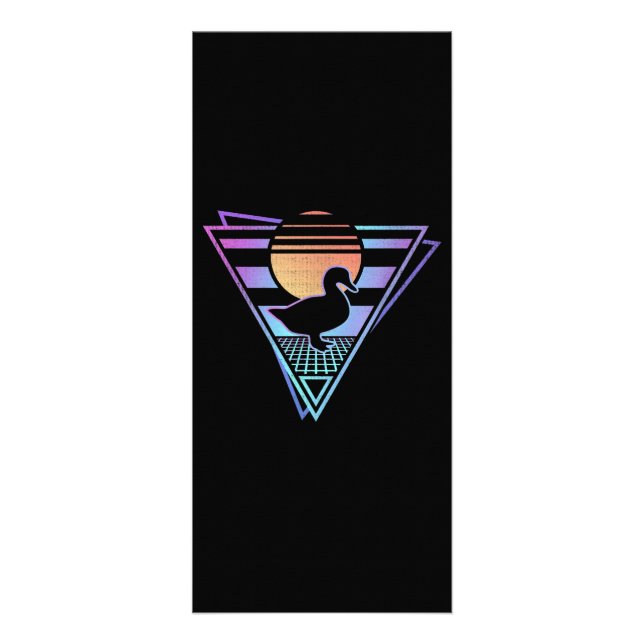 Duck Retro 80s EDM Synthwave Gift T-Shirt Rack Card (Front)