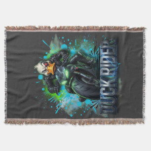 Duck Rider 3D Cyber Duck Motorcycle T-Shirt Throw Blanket