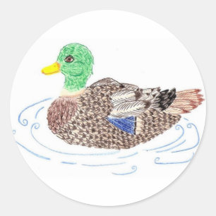 Duck round stickers