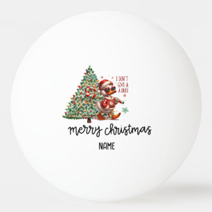 Duck Santa Claus with Christmas tree Ping Pong Ball