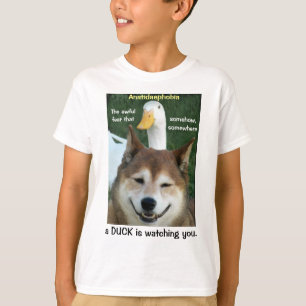 Duck Shiba Inu Dog Anatidaephobia Photo Funny Doge T-Shirt