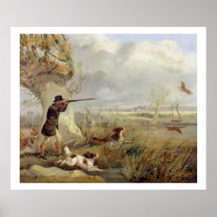 Duck Shooting (oil on canvas) Poster