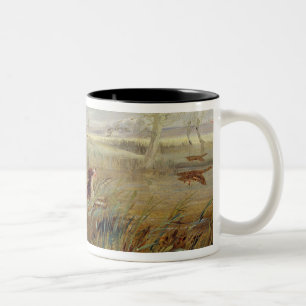 Duck Shooting (oil on canvas) Two-Tone Coffee Mug