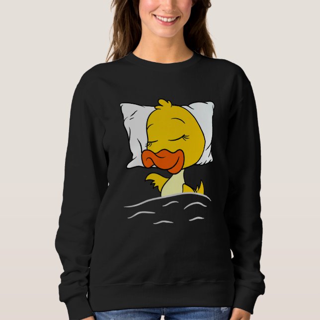 Duck Sleeping Animals Ducks Nightgown Sleeping Duc Sweatshirt (Front)