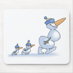 Duck Snowmen Mouse Mat