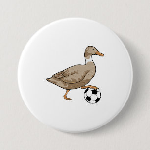 Duck Soccer player Soccer 7.5 Cm Round Badge