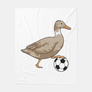 Duck Soccer player Soccer Fleece Blanket