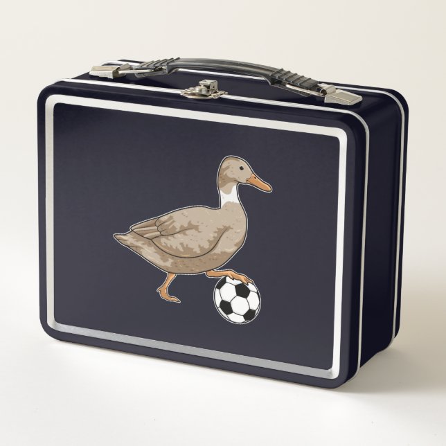 Duck Soccer player Soccer Metal Lunch Box (Front)
