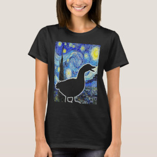 Duck Starry Night Van Gogh Funny Duck Farmer T-Shirt