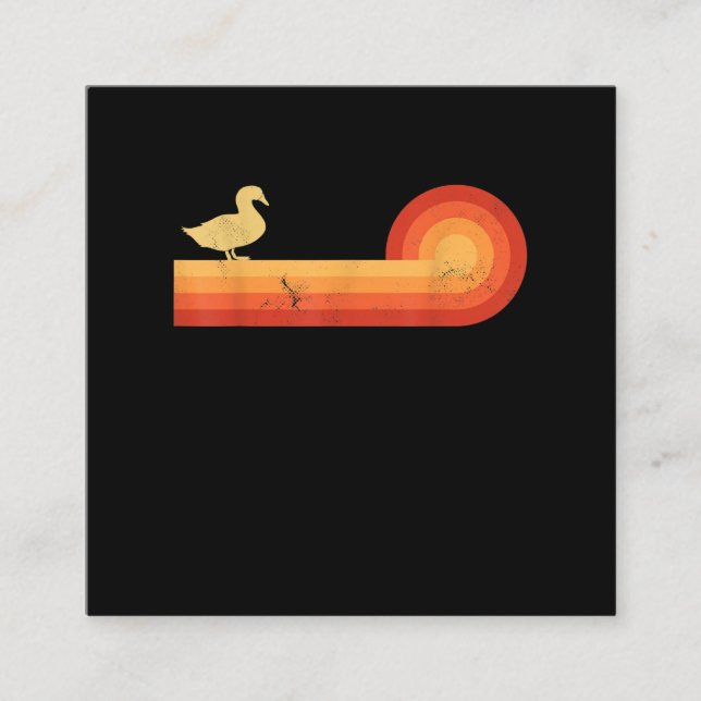 duck   style 60s 70s farm gifts men women farmer square business card (Front)