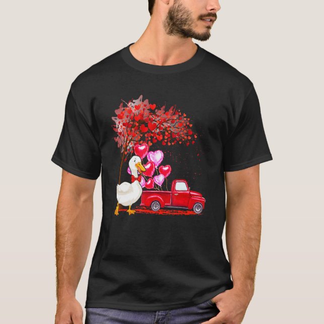 Duck Sunglasses Hearts Tree Pickup Truck Farmer  C T-Shirt (Front)