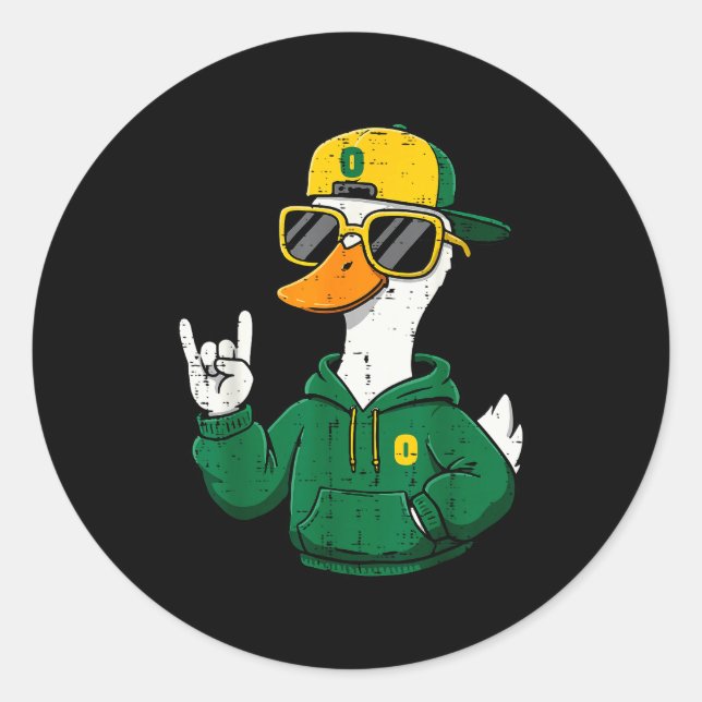 Duck Sungles Boys Girls Youth Teen Kids Men Women  Classic Round Sticker (Front)