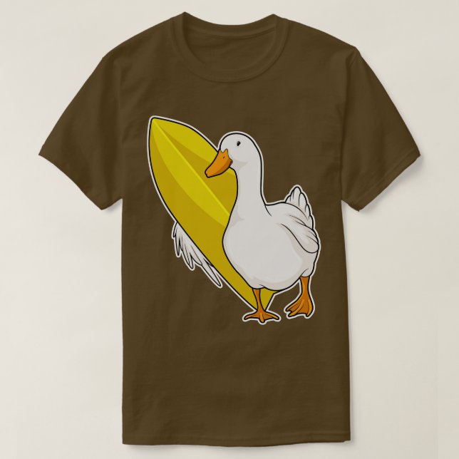 Duck Surfer Surfboard  T-Shirt (Design Front)