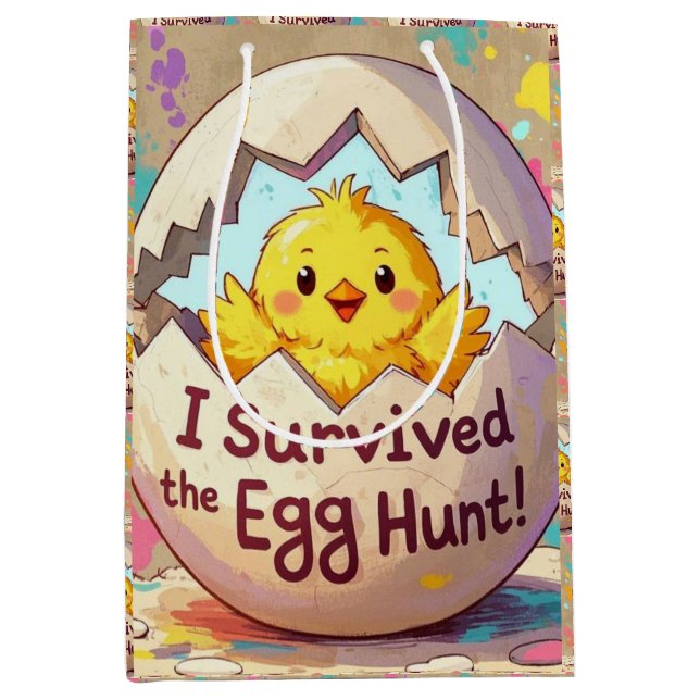 Duck Survived The Easter Egg Hunt Medium Gift Bag (Front)