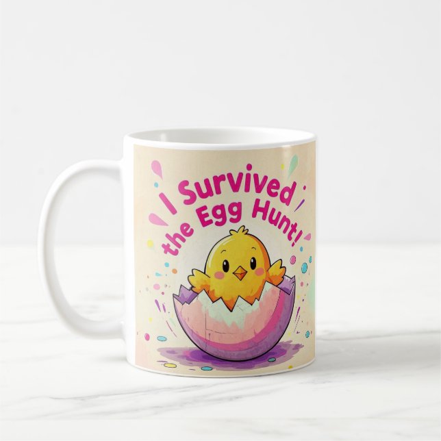 Duck Survived The Egg Hunt Coffee Mug (Left)