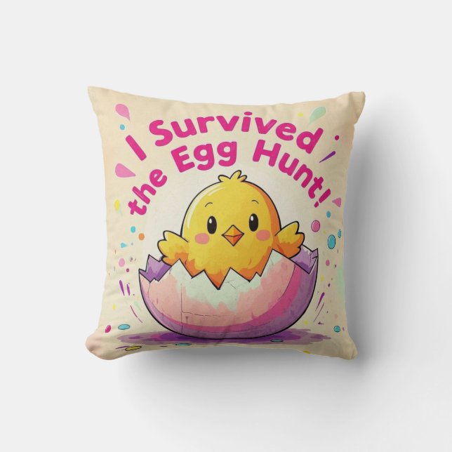 Duck Survived The Egg Hunt Cushion (Front)