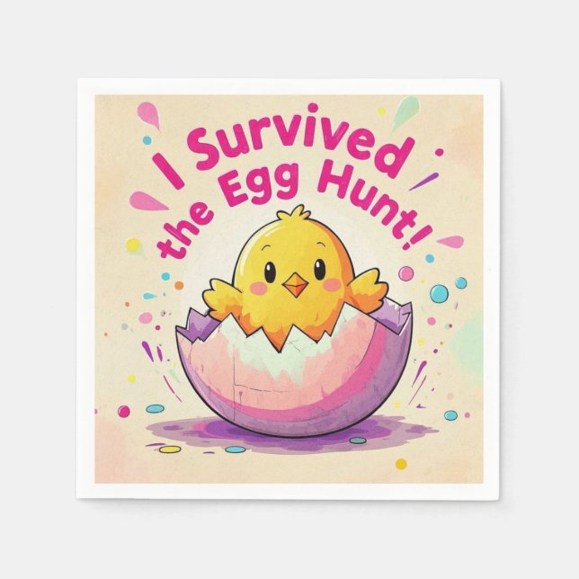 Duck Survived The Egg Hunt Napkin (Front)