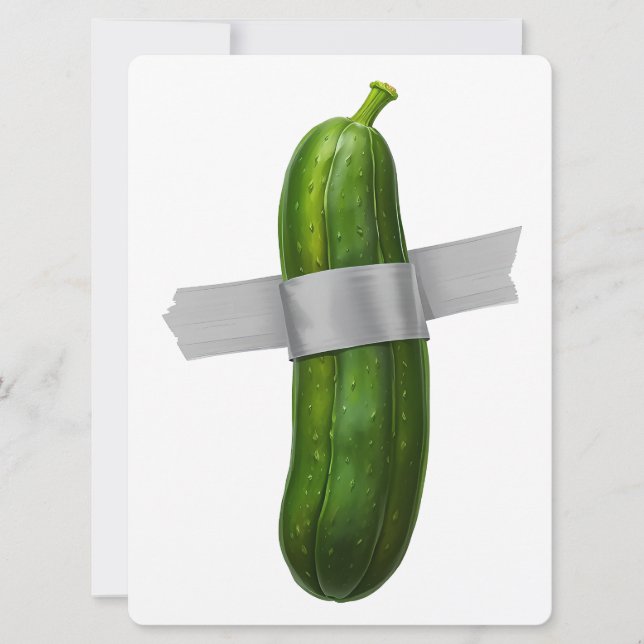 Duck-taped Cucumber Holiday Card (Front)