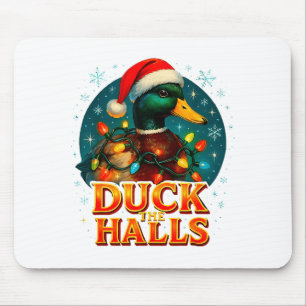 Duck The Halls Funny Christmas Lights Hunting Seas Mouse Mat