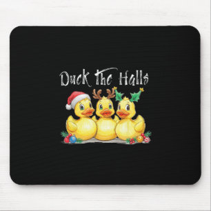 Duck The Halls Santa Hat Reindeer Ears Holly Chris Mouse Mat