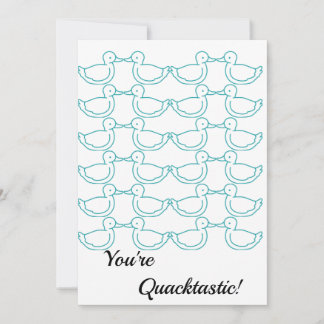 Duck Themed "You're Quacktastic" Thank you Card
