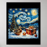 Duck Van Gogh Style Starry Night Christmas Winter  Poster<br><div class="desc">Duck Van Gogh Style Starry Night Christmas Winter Holiday</div>