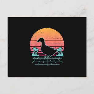 Duck Vaporwave Aestic 80s Farm Animal Farmer Gift Postcard