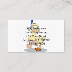 Duck wearing snorkeling mask   choose back color business card