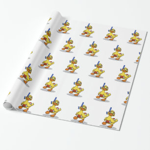 Duck wearing snorkelling mask   choose back colour wrapping paper