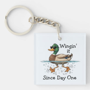 Duck Winging It  Key Ring