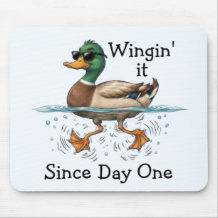 Duck Winging It Mouse Mat