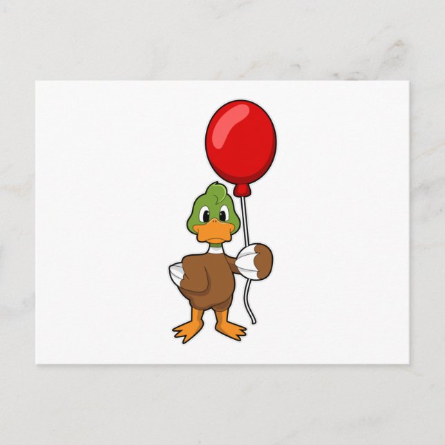 Duck with Balloon Postcard (Front)