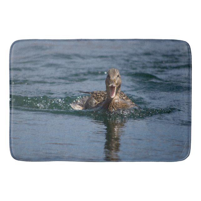 Duck with beak open bath mat (Front)
