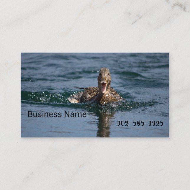 Duck with beak open    business card (Front)